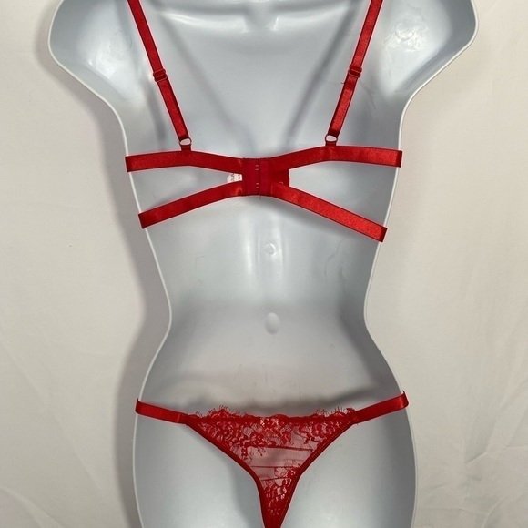 SheIn Women's 2 Pc Sexy Lace Strap Bralette Bra and Panty Lingerie Set Push Up - Picture 7 of 10